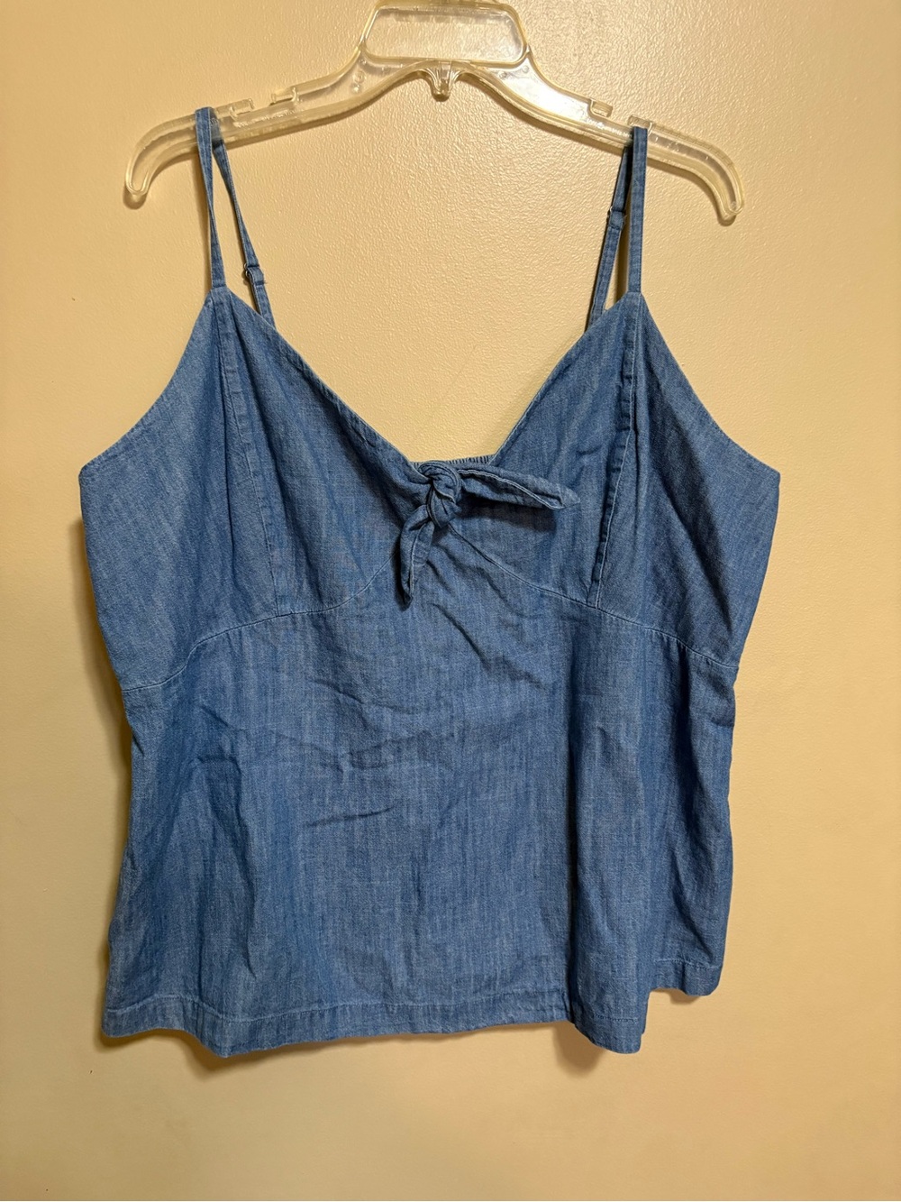 Old Navy Chambray Tie-Front Spaghetti Strap Tank - Blue